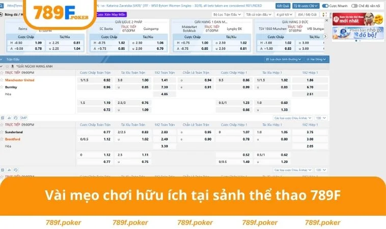 Thể Thao 789F 3 Vài mẹo chơi hữu ích tại sảnh thể thao 789F